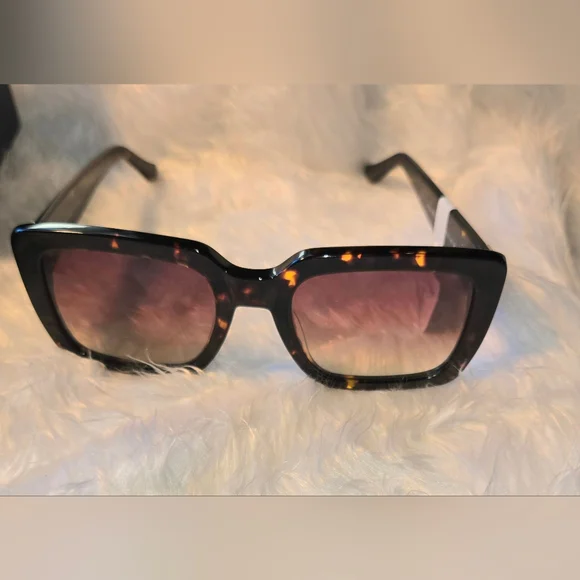 Carolina Lemke Roma Demi Women’s Square Sunglasses Brown Tortoiseshell Unisex - Picture 2 of 9